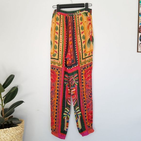 Anthropologie Farm Rio Printed Linen High Waist Jogger Pants SP - Picture 5 of 13